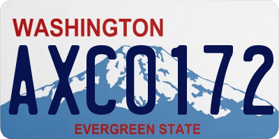 WA license plate AXC0172