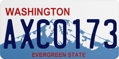 WA license plate AXC0173