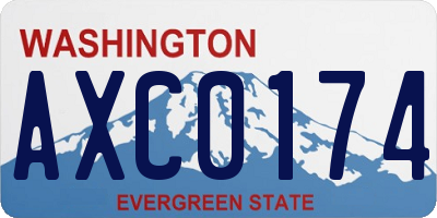 WA license plate AXC0174