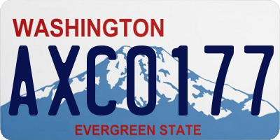 WA license plate AXC0177