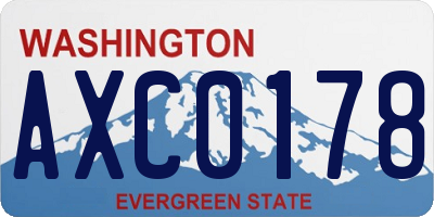WA license plate AXC0178