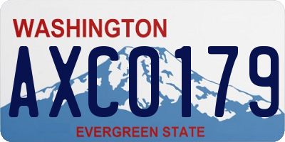 WA license plate AXC0179