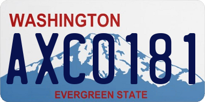 WA license plate AXC0181