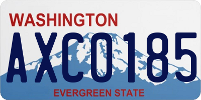 WA license plate AXC0185