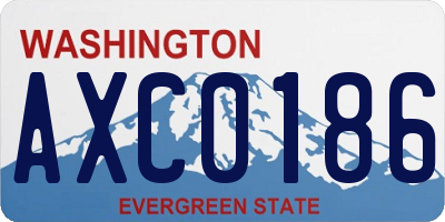 WA license plate AXC0186