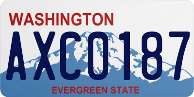 WA license plate AXC0187