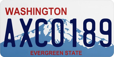 WA license plate AXC0189