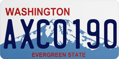 WA license plate AXC0190