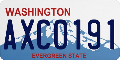 WA license plate AXC0191