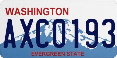 WA license plate AXC0193