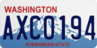 WA license plate AXC0194
