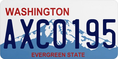 WA license plate AXC0195