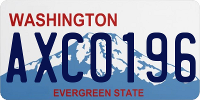 WA license plate AXC0196