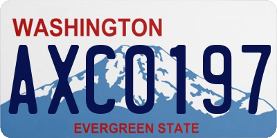 WA license plate AXC0197