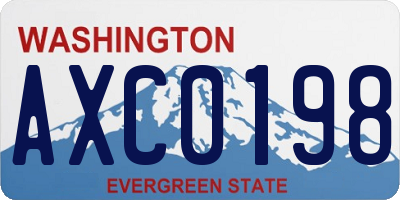 WA license plate AXC0198