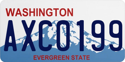 WA license plate AXC0199