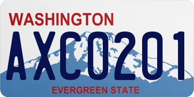 WA license plate AXC0201