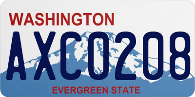 WA license plate AXC0208