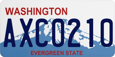 WA license plate AXC0210