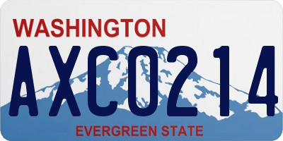 WA license plate AXC0214