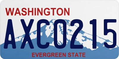 WA license plate AXC0215