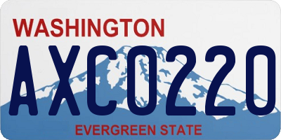 WA license plate AXC0220