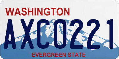 WA license plate AXC0221