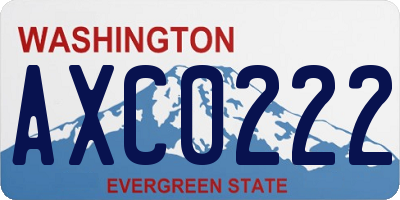 WA license plate AXC0222