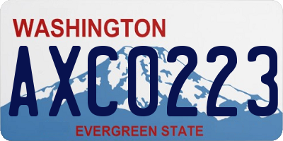 WA license plate AXC0223