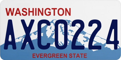 WA license plate AXC0224