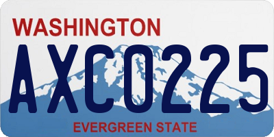 WA license plate AXC0225