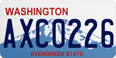 WA license plate AXC0226