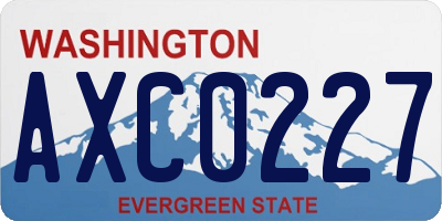 WA license plate AXC0227