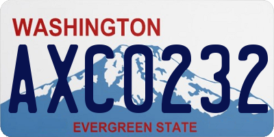 WA license plate AXC0232