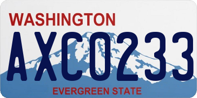 WA license plate AXC0233