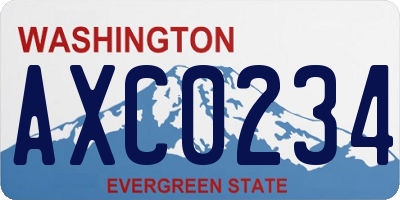 WA license plate AXC0234
