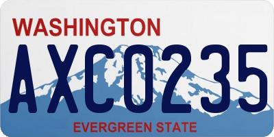 WA license plate AXC0235