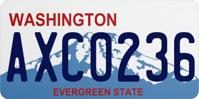 WA license plate AXC0236