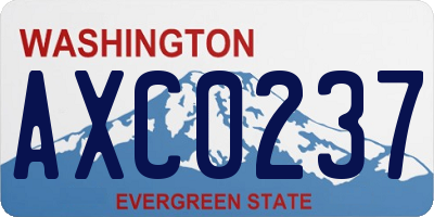 WA license plate AXC0237