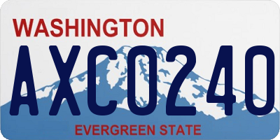 WA license plate AXC0240