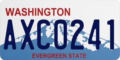 WA license plate AXC0241