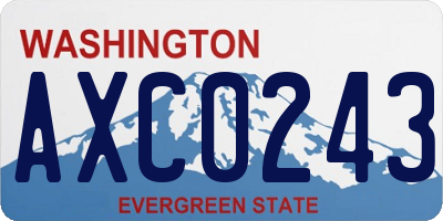 WA license plate AXC0243