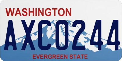 WA license plate AXC0244