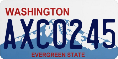 WA license plate AXC0245