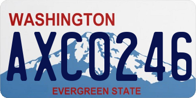 WA license plate AXC0246