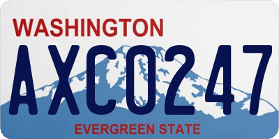 WA license plate AXC0247