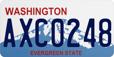 WA license plate AXC0248
