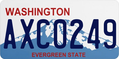 WA license plate AXC0249