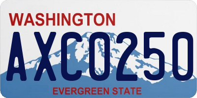 WA license plate AXC0250