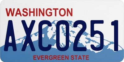 WA license plate AXC0251